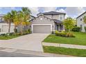 Attractive two-story home with a well-manicured lawn, a wide driveway, and a two-car garage at 5532 Summit Gln, Bradenton, FL 34203