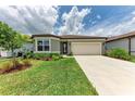 Charming single-story home with a well-kept lawn and a two-car garage, showcasing curb appeal and inviting landscape at 3129 61St E Ter, Ellenton, FL 34222