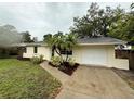 Well-maintained single-story home featuring a manicured lawn and mature landscaping at 4110 Longhorn Dr, Sarasota, FL 34233