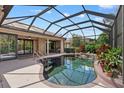 Sparkling pool with a screened enclosure, perfect for outdoor relaxation and entertaining near the sliding door at 6528 Coopers Hawk Ct, Lakewood Ranch, FL 34202