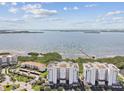 Panoramic aerial view showing condos near ocean with private dock and lush foliage at 2825 Terra Ceia Bay Blvd # 1804, Palmetto, FL 34221