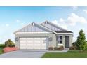Attractive single-Gathering home featuring a two-car garage, well-kept lawn, and some shrubbery at 13137 Bayberry Way, Parrish, FL 34219