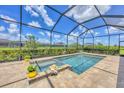 Relaxing screened-in pool and spa area surrounded by lush landscaping, perfect for outdoor enjoyment at 4925 Coastal Days Ln, Bradenton, FL 34211
