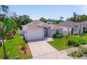 Well-maintained home featuring a two-car garage, manicured lawn, and a tidy landscaped yard at 5410 Matthew Ct, Sarasota, FL 34231