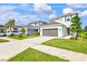 Charming two-story home with lush landscaping, inviting curb appeal, and convenient two-car garage at 9040 Tequila Sunrise Dr, Sarasota, FL 34241