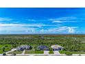 Wide aerial shot displaying lush green landscape with homes and scattered clouds in the blue sky at 1167 Boundary Blvd, Rotonda West, FL 33947