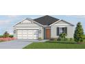Rendering of a cozy single-story home with a garage, neutral paint, and manicured front lawn at 4425 Boxelder Avenue, Parrish, FL 34219