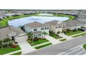 Beautiful aerial view of homes with a serene lake adding to the landscape's tranquility at 12564 Night View Dr, Sarasota, FL 34238