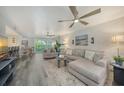 Stylish open-concept living room with modern finishes and abundant natural light at 1740 Alderman St # 7, Sarasota, FL 34236