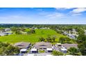 Wide aerial shot of townhomes with carports surrounded by green space for outdoor activities at 2915 29Th W Ave, Bradenton, FL 34205
