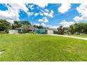 Beautiful single-story home with a well-manicured lawn and bright blue exterior paint at 3915 Meadow Creek Dr, Sarasota, FL 34233
