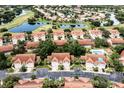 Beautiful aerial view showcasing the community, lush landscaping, and serene water features at 7137 Cedar Hollow Cir, Bradenton, FL 34203