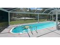 Enjoy this inviting screened-in pool with a turtle float for extra fun and relaxation at 620 Camellia Ave, Ellenton, FL 34222