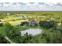 Lush grounds with equestrian facilities, a large house with a pool, plus mature trees create a private retreat at 21210 77Th E Ave, Bradenton, FL 34202