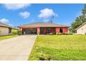 Inviting single-Gathering home with a large front yard and vibrant landscaping at 4145 W Price Blvd, North Port, FL 34286