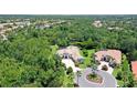 Overhead view of home highlighting its location amidst mature landscaping in an exclusive community at 13203 Lost Key Pl, Lakewood Ranch, FL 34202