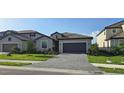Attractive single-Gathering house with a well-kept lawn and gray two-car garage at 15115 Oxford Grey Dr, Bradenton, FL 34211