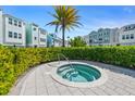 Community hot tub surrounded by lush greenery and well-maintained landscaping at 2400 Ezzell Ct, Sarasota, FL 34237