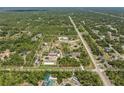 Expansive property with a pond and various structures visible from an aerial view, surrounded by dense trees at 8146 Tropicaire Blvd, North Port, FL 34291