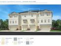 New construction three-story townhome showcasing a contemporary design with a two-car garage and white siding at 9992 Key Haven Rd, Seminole, FL 33777