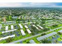 Aerial view showcasing the community layout and surrounding green spaces and water at 3905 34Th Avenue W Dr # 36, Bradenton, FL 34205