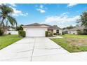 Beautiful single-story home featuring a two-car garage and a well-kept front lawn at 4649 72Nd E Ct, Bradenton, FL 34203