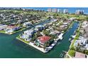 Waterfront property showcasing prime location, private dock, and pool, with easy access to open water at 585 Gunwale Ln, Longboat Key, FL 34228
