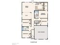Floor plan showing a 4 bedroom, 2 bathroom home with a 2-bay garage and open concept living area at 13084 Parham Ave, Port Charlotte, FL 33953