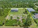 Aerial view of a large lot with a single-Gathering home at 14041 Clarissa Ln, Port Charlotte, FL 33981