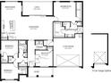 Single-story floor plan with 3 bedrooms, 2 car garage, and lanai at 25228 Rampart Blvd, Punta Gorda, FL 33983