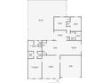 Detailed floor plan showcasing the layout of the home, including the bedroom, bathroom, kitchen, and living areas at 3316 Kacher Rd, North Port, FL 34288