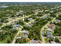 Aerial view of a residential area with single-Gathering homes surrounded by lush greenery at 3802 Eagle Pass St, North Port, FL 34286