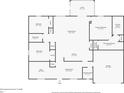 Floor plan showing a 3 bedroom, 2 bathroom house with a garage at 1858 Capitol St, North Port, FL 34288