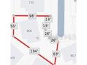 Property outline plat map showing property lines, and dimensions at 806 Hickory Ln, Bradenton, FL 34208