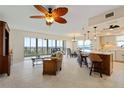 Open concept living space with kitchen and stunning water views at 101 N Marion Ct # 225, Punta Gorda, FL 33950