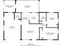 1100 sq ft floor plan, 2 bed, 2 bath, screened porch and garage at 817 E 6Th St, Englewood, FL 34223