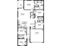 Spacious home floor plan featuring multiple bedrooms, bathrooms, an open-concept living area, and two-car garage at 9519 Turtle Grass Cir, Punta Gorda, FL 33950