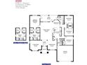 Detailed floor plan showcases a four-bedroom, two-bath layout with an open concept living area, kitchen, and garage at 5154 Gibson Ln, Port Charlotte, FL 33981