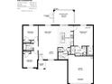 Detailed floor plan showcasing a three-bedroom layout with an open-concept kitchen, dining, and living area at 12072 Waterman Ave, Port Charlotte, FL 33981