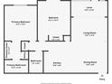 Detailed condo floor plan showcasing layout, room dimensions, and lanai at 2300 Aaron St # 106, Port Charlotte, FL 33952