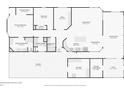 Floor plan showing layout of house including two bedrooms and Florida room at 724 Blackburn Blvd, North Port, FL 34287