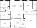 Layout of the house with labeled rooms, including bedrooms, bathrooms, living areas, kitchen, and garage at 22010 Seyburn Ter, Port Charlotte, FL 33954