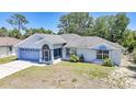 Charming single-story home with a well-manicured lawn, attached garage, and screened-in front porch at 5640 Burdette Ter, North Port, FL 34287