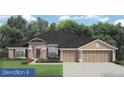 Charming single-story home with a three-car garage and well-manicured lawn at 47 Tee View Rd, Rotonda West, FL 33947