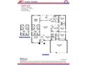 Detailed floor plan showcasing a three-car garage, open living space, and owner's suite at 112 Cougar Way, Rotonda West, FL 33947