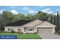 Charming single-story home with a well-manicured lawn and attached two-car garage at 135 Hardee Way, Rotonda West, FL 33947