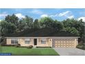 Charming single-story home with a covered front porch and attached two-car garage, perfect for suburban living at 7 Pine Valley Ct, Rotonda West, FL 33947