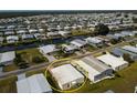 Aerial view of a neighborhood with canal access highlighting the property's location at 643 Blackburn Blvd, North Port, FL 34287