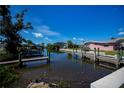 Waterfront canal featuring docks and a view of homes, reflecting blue skies and surrounding greenery at 900 Stewart St, Englewood, FL 34223