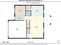 Floor plan of the main floor with kitchen, living, dining room and garage at 3941 River Bank Way, Punta Gorda, FL 33980